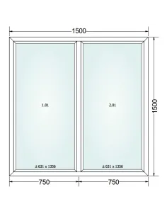 Okno PCV 150 x 150 cm FIX-FIX (Stałe) Trzyszybowe Gealan Linear 2