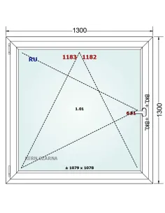 Okno PCV 130 x 130 cm Rozwierno-Uchylne Trzyszybowe Gealan Linear 2