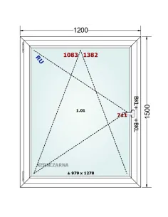 Okno PCV 120 x 150 cm Rozwierno-Uchylne Trzyszybowe Gealan Linear 2