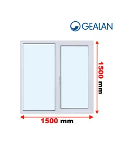 Okno PCV 150 x 150 cm Rozwierno-Uchylne-FIX Trzyszybowe Gealan Linear