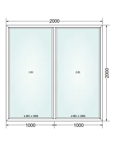 Okno PCV 200 x 200 cm FIX-FIX (Stałe) Trzyszybowe Gealan Linear 2