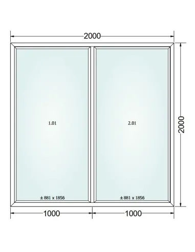 Okno PCV 200 x 200 cm FIX-FIX (Stałe) Trzyszybowe Gealan Linear