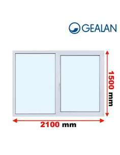 Okno PCV 210 x 150 cm FIX-Rozwierno-Uchylne Trzyszybowe Gealan Linear