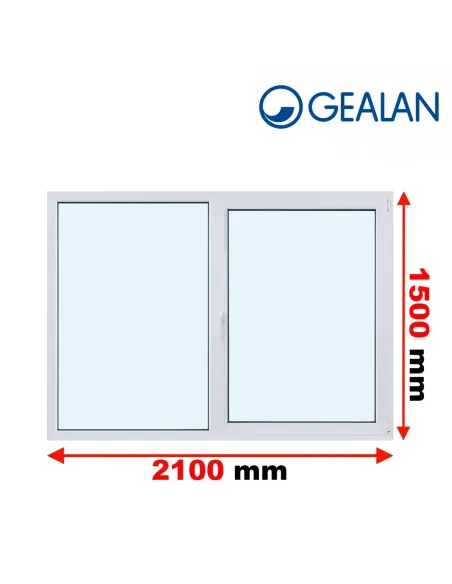Okno PCV 210 x 150 cm FIX-Rozwierno-Uchylne Trzyszybowe Gealan Linear