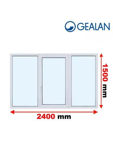Okno PCV 240 x 150 cm FIX-Rozwierno-Uchylne-FIX Trzyszybowe Gealan Linear