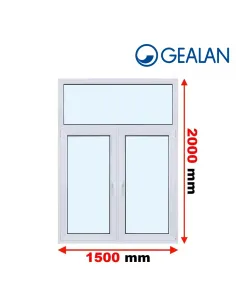 Okno PCV 150 x 200 cm FIX-Rozwierne-Rozwierno-Uchylne Trzyszybowe Gealan Linear