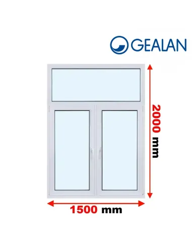 Okno PCV 150 x 200 cm FIX-Rozwierne-Rozwierno-Uchylne Trzyszybowe Gealan Linear