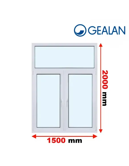 Okno PCV 150 x 200 cm FIX-Rozwierne-Rozwierno-Uchylne Trzyszybowe Gealan Linear