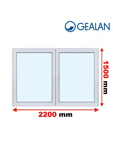 Okno PCV 220 x 150 cm Rozwierne-Rozwierno-Uchylne Trzyszybowe Gealan Linear