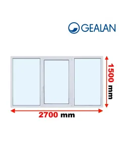 Okno PCV 270 x 150 cm FIX-Rozwierno-Uchylne-FIX Trzyszybowe Gealan Linear
