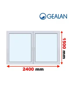 Okno PCV 240 x 150 cm Rozwierne-Rozwierno-Uchylne Trzyszybowe Gealan Linear