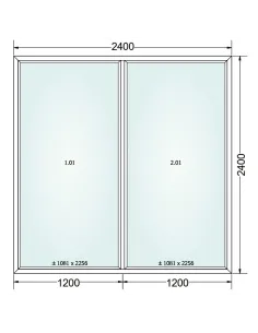 Okno PCV 240 x 240 cm FIX-FIX (Stałe) Trzyszybowe Gealan Linear 2