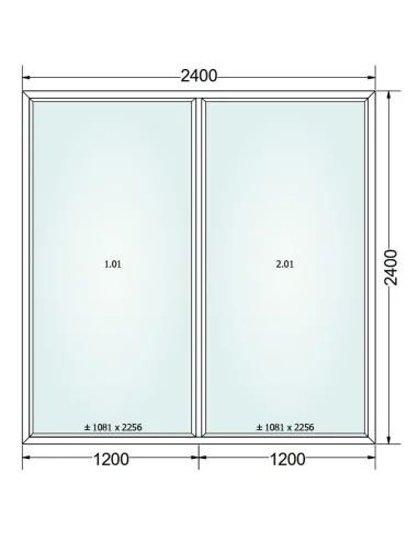 Okno PCV 240 x 240 cm FIX-FIX (Stałe) Trzyszybowe Gealan Linear