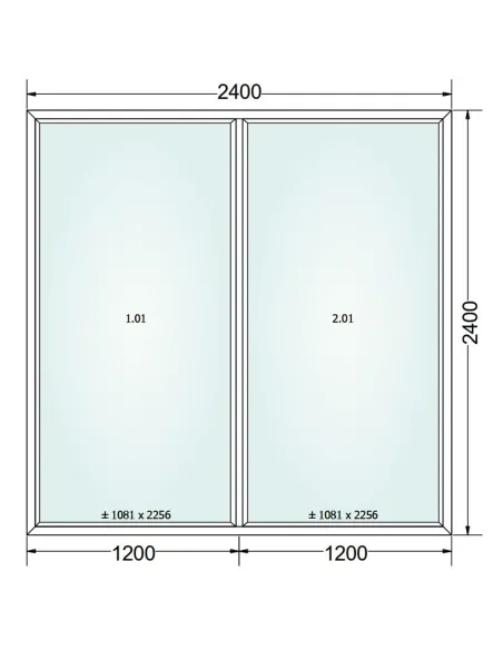 Okno PCV 240 x 240 cm FIX-FIX (Stałe) Trzyszybowe Gealan Linear