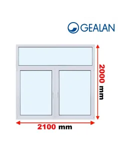 Okno PCV 210 x 200 cm FIX-Rozwierne-Rozwierno-Uchylne Trzyszybowe Gealan Linear