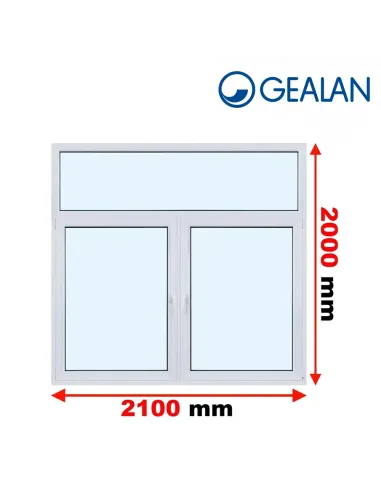 Okno PCV 210 x 200 cm FIX-Rozwierne-Rozwierno-Uchylne Trzyszybowe Gealan Linear