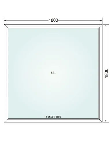 Okno PCV 180 x 180 cm FIX (Stałe) Trzyszybowe Gealan Linear