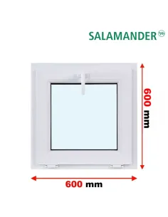 Okno PCV 60 x 60 cm Uchylne Dwuszybowe Salamander GreenEvolution 76
