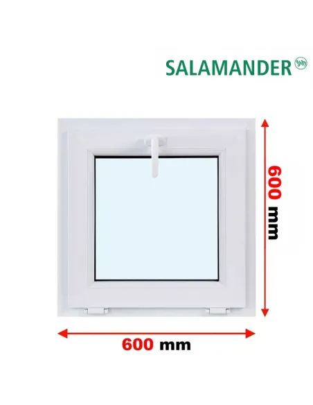 Okno PCV 60 x 60 cm Uchylne Dwuszybowe Salamander GreenEvolution 76
