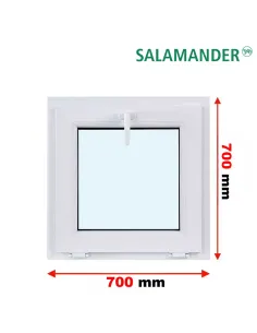 Okno PCV 70 x 70 cm Uchylne Dwuszybowe Salamander GreenEvolution 76