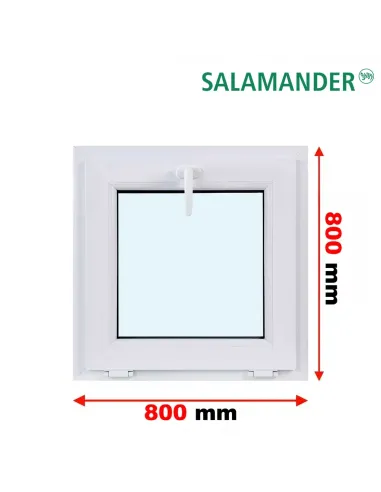 Okno PCV 80 x 80 cm Uchylne Dwuszybowe Salamander GreenEvolution 76