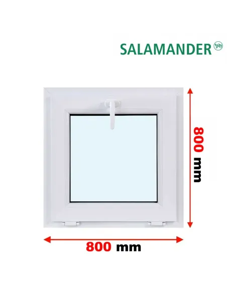 Okno PCV 80 x 80 cm Uchylne Dwuszybowe Salamander GreenEvolution 76