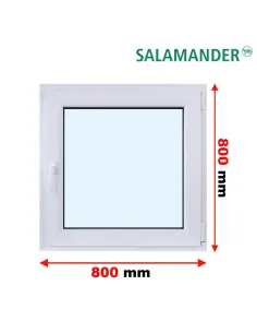 Okno PCV 80 x 80 cm Rozwierne Dwuszybowe Salamander GreenEvolution 76