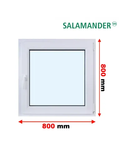 Okno PCV 80 x 80 cm Rozwierne Dwuszybowe Salamander GreenEvolution 76