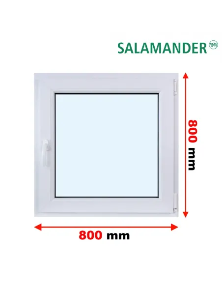 Okno PCV 80 x 80 cm Rozwierne Dwuszybowe Salamander GreenEvolution 76