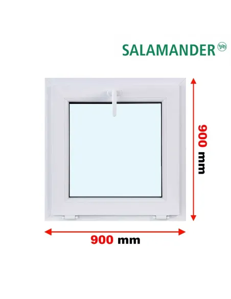 Okno PCV 90 x 90 cm Uchylne Dwuszybowe Salamander GreenEvolution 76