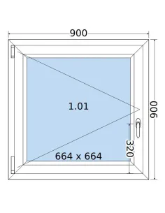 Okno PCV 90 x 90 cm Rozwierne Dwuszybowe Salamander GreenEvolution 76 2