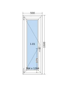 Okno PCV 50 x 150 cm Rozwierne Dwuszybowe Salamander GreenEvolution 76 2