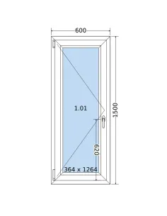 Okno PCV 60 x 150 cm Rozwierne Dwuszybowe Salamander GreenEvolution 76 2