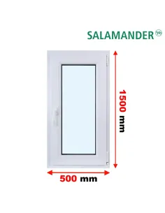 Okno PCV 60 x 150 cm Rozwierne Dwuszybowe Salamander GreenEvolution 76