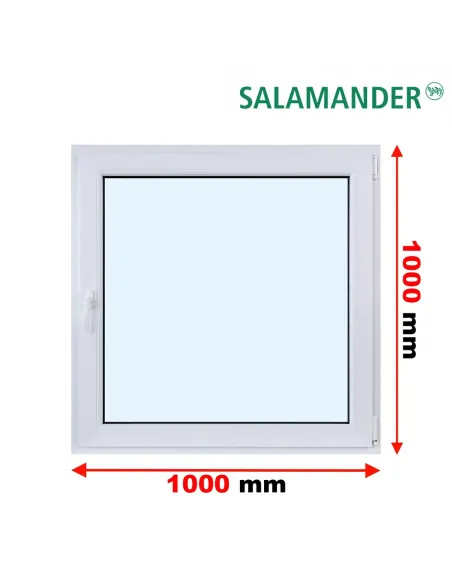 Okno PCV 100 x 100 cm Rozwierne Dwuszybowe Salamander GreenEvolution 76