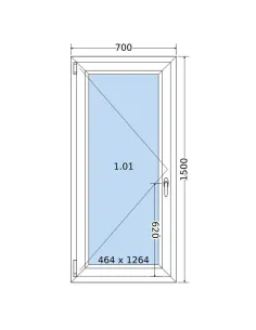 Okno PCV 70 x 150 cm Rozwierne Dwuszybowe Salamander GreenEvolution 76 2