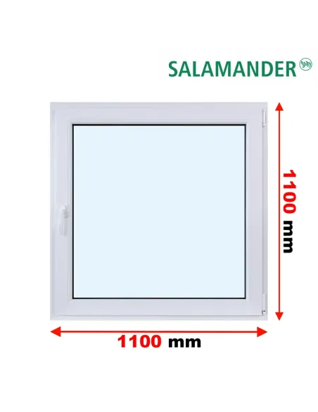 Okno PCV 110 x 110 cm Rozwierne Dwuszybowe Salamander GreenEvolution 76