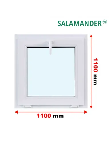 Okno PCV 110 x 110 cm Uchylne Dwuszybowe Salamander GreenEvolution 76