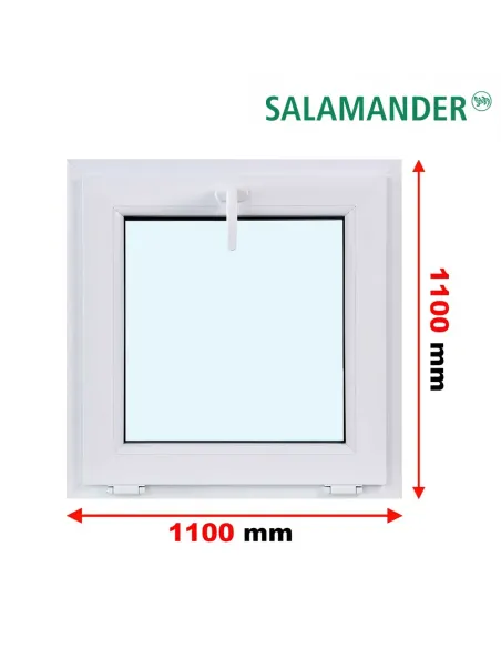 Okno PCV 110 x 110 cm Uchylne Dwuszybowe Salamander GreenEvolution 76