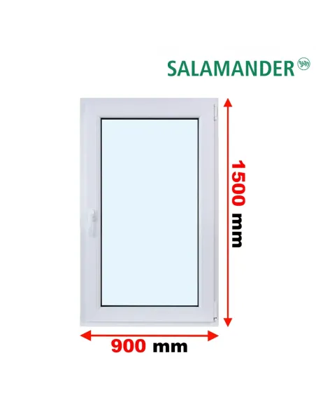 Okno PCV 90 x 150 cm Rozwierne Dwuszybowe Salamander GreenEvolution 76
