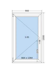 Okno PCV 90 x 150 cm Rozwierne Dwuszybowe Salamander GreenEvolution 76 2