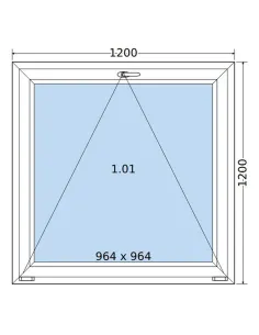 Okno PCV 120 x 120 cm Uchylne Dwuszybowe Salamander GreenEvolution 76 2