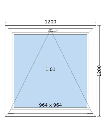 Okno PCV 120 x 120 cm Uchylne Dwuszybowe Salamander GreenEvolution 76