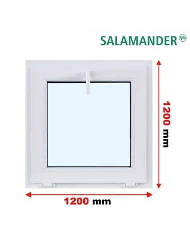 Okno PCV 120 x 120 cm Uchylne Dwuszybowe Salamander GreenEvolution 76