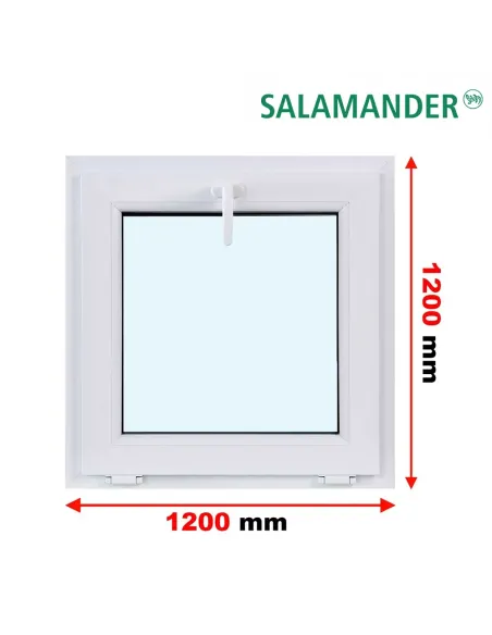 Okno PCV 120 x 120 cm Uchylne Dwuszybowe Salamander GreenEvolution 76