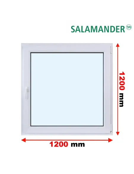 Okno PCV 120 x 120 cm Rozwierne Dwuszybowe Salamander GreenEvolution 76