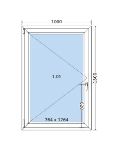 Okno PCV 100 x 150 cm Rozwierne Dwuszybowe Salamander GreenEvolution 76 2