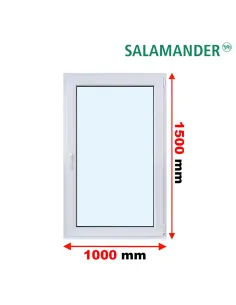 Okno PCV 100 x 150 cm Rozwierne Dwuszybowe Salamander GreenEvolution 76