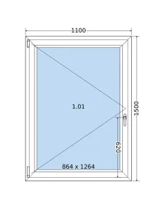 Okno PCV 110 x 150 cm Rozwierne Dwuszybowe Salamander GreenEvolution 76 2