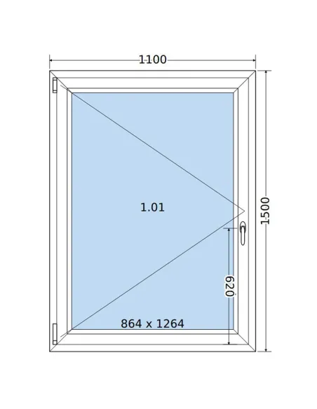 Okno PCV 110 x 150 cm Rozwierne Dwuszybowe Salamander GreenEvolution 76